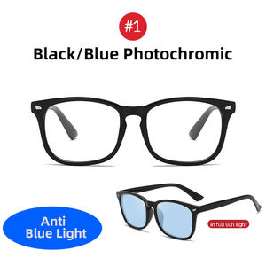 Lunettes de vue photochromiques anti-lumière bleue pour hommes et femmes, monture carrée, changement de couleur, protection contre la lumière bleue - Product Image 5