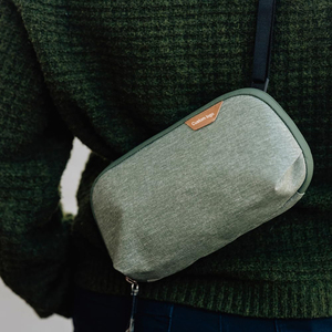 Small Tech Pouch, Black, Electronics Organizer for Travel or Everyday Carry, Origami-Style Storage, Cable Pass-Through - Product Image 5