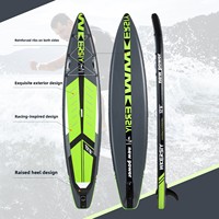 Planche de paddle gonflable en PVC 380 Racing SUP pour adultes avec aileron et pompe pour sports nautiques