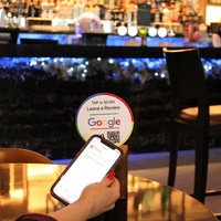 Support d'affichage intelligent NFC avec puce 215 et QR pour avis Google, en acrylique, pour table de restaurant