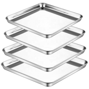 Plaque de cuisson carrée en acier inoxydable 15/20/25/30/<span class=keywords><strong>35</strong></span> <span class=keywords><strong>cm</strong></span>, plateau plat en acier inoxydable, plaque à <span class=keywords><strong>pizza</strong></span> en métal, plateau alimentaire rectangulaire - Product Image 2