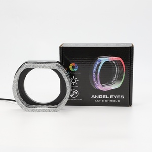 3inch" RGBW 12V O-shaped Multicolor Front <b>Light</b> <b>Led</b> Angel Eyes halo Rings Headlights Decorate Shroud Cover for <b>Projector</b> Lens - Product Image 4