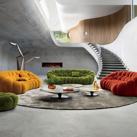 Ensemble de canapés bulles en gros, style nuage compressé en nid d'abeille, canapé en tissu moderne incurvé pour la maison et les projets hôteliers