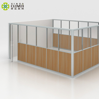 Soundproof Office Half Glass Wall Partition Cubicle with Wood and Glass