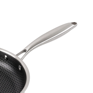 Poêle à frire de cuisine multi-tailles en acier inoxydable 3 plis avec revêtement antiadhésif alvéolé et couvercle en verre, OEM ODM - Product Image 5