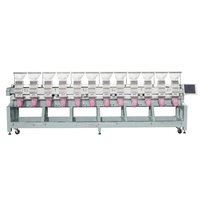 Machine à broder multi-têtes 12 broches, informatisée, pour casquettes et broderie plate, équipement pour atelier de confection