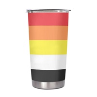 Gobelet isotherme personnalisé en acier inoxydable 20 oz, thème arc-en-ciel gay, pour la conduite quotidienne et les pique-niques en bord de rivière ou le camping