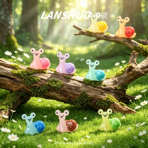 ของตกแต่งสวนรูปหอยทากจิ๋ว Lanshuo เรืองแสงในที่มืด สไตล์เทพนิยาย สำหรับตกแต่งภูมิทัศน์ DIY - Product Image 1
