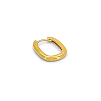 Venta al por Mayor de Joyería Fina JJ BRAVO P2802, Aretes Huggie de Oro Amarillo Sólido de 14K, Modernos, Libres de Níquel y Plomo, para Mujer