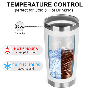 WeVi Vente en gros de gobelets isothermes en acier inoxydable de 20 oz, gobelets à café de voyage bon marché en argent, gobelets imprimés avec poignée - Product Image 3
