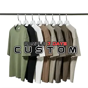 Wholesale Custom Logo Heavy Weight Plain Tshirts Bulk Tee 100 Cotton Men Tshirt 300gsm Thick Cotton Oversized Blank T Shirts