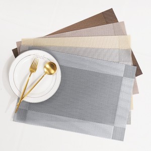 Napperon d'isolation de rectangle de <span class=keywords><strong>PVC</strong></span> tissé lavable résistant à la chaleur tapis de Table à manger de style occidental classique léger - Product Image 6