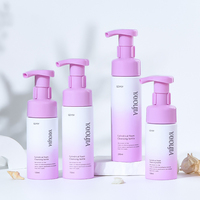 Nouveau plastique 100-120-150ml visage nettoyage emballage distributeur Mousse bouteille mousse blanc violet shampooing bouteille produits de soins de la peau