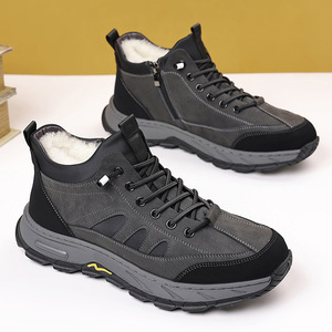 Botas de Nieve para Hombre, Botines con Punta Redonda, Forro de Piel, Suela de Goma, Cálidas para Invierno, Zapatos Gruesos para Exteriores - Product Image 2