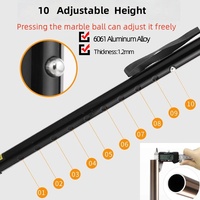 Bastón para caminar plegable de aluminio ajustable ligero inteligente con alarma y luz LED y reloj con pantalla LED para adultos