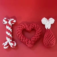 Vente flash Jouets en corde pour chien durables pour la Saint-Valentin Jouets à mâcher en corde pour chien en forme de cœur d'amour, de bâton de tambour pour chiens de petite et moyenne taille