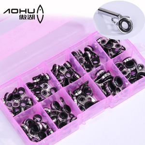 Anneaux de guidage en céramique Aohu pour canne à pêche en eau salée, accessoires de pêche à la ligne en acier inoxydable - Product Image 4