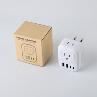 Adaptateur de prise de voyage de l'UE vers les États-Unis avec 2 prises secteur 4 ports USB (2 type-c) Adaptateur de charge rapide