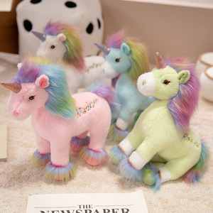 Caballo de Peluche Arcoíris Transfronterizo con Algodón PP Súper Suave, Muñeco de Confort, Colgante para Bolsa de Regalo para Niños - Product Image 2
