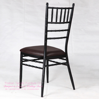 Chaises Chiavari en métal noir empilables, personnalisées en usine, grande quantité, populaires, pour événements, vente en gros