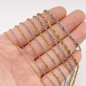 Double Link Cable <b>Chain</b> | 18K PVD Gold Stainless Steel Square Wire Open Link <b>Chain</b> for DIY Jewelry Making - Product Image 2