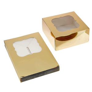 Hot Selling Wholesale Cake Boxes Gold For Wedding Paper Box With Clear lid Window Tall Package Boxes