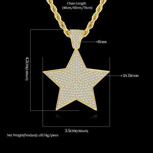 JINSE Tiny CZ Paved Bling Star Hip <strong>Hop</strong> Chain Jewelry Men Pendant Necklace Factory Wholesale Hip <strong>Hop</strong> Fashion - Product Image 5