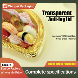 Plateau de cuisson <span class=keywords><strong>jetable</strong></span> en <span class=keywords><strong>plastique</strong></span> PET de qualité <span class=keywords><strong>alimentaire</strong></span>, design feuille de saule dorée, écologique, pour pâtisseries et gâteaux, vente en gros - Product Image 4