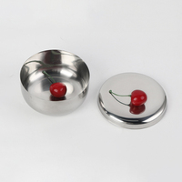 Bol alimentaire en acier inoxydable de qualité alimentaire avec couvercle, 10 cm/12 cm, bol à soupe rond isolé pour la cuisine à domicile