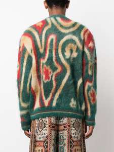 Фабричная Мужская одежда, модная Шерстяная трикотажная одежда с V-образным вырезом на пуговицах, дизайнерские топы, длинный вязаный кашемировый свитер, кардиган - Product Image 2