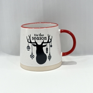 Tazas de Cerámica con Diseño de Reno Navideño, Proveedor Chino al por Mayor, Tazas de Cerámica con Asa Roja, Regalo de Navidad - Product Image 6