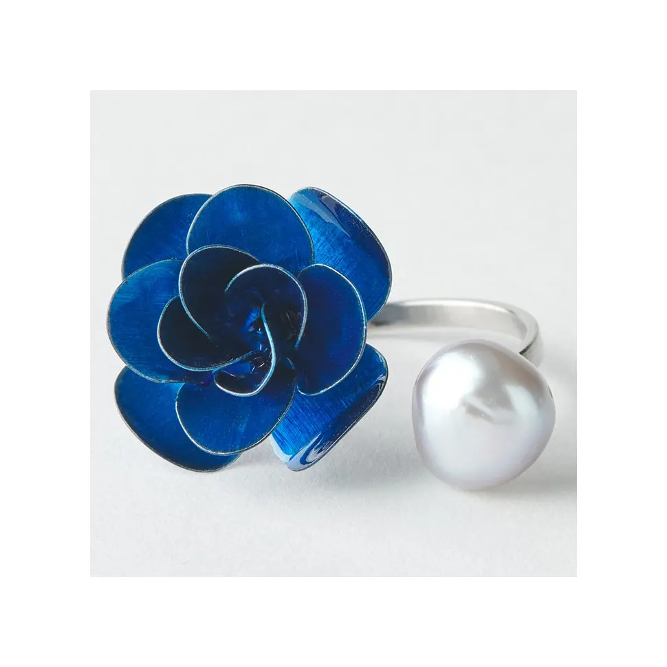Rose unique design exquisite women jewelry rings stainless steel