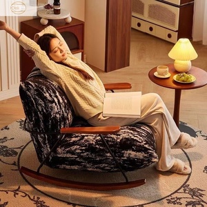 Fauteuil <span class=keywords><strong>à</strong></span> bascule vintage de luxe léger, fauteuil inclinable décontracté <span class=keywords><strong>pour</strong></span> <span class=keywords><strong>chambre</strong></span> <span class=keywords><strong>à</strong></span> <span class=keywords><strong>coucher</strong></span>, salon, ou balcon individuel - Product Image 1