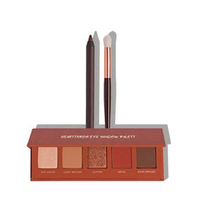 พาเลตต์อายแชโดว์สีพิกเมนต์สูง5สีเครื่องสำอางวีแกนฉลากส่วนตัวพร้อมแปรงและอายไลเนอร์กำหนดโลโก้เอง - Product Image 4