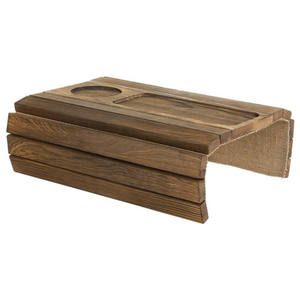 Posavasos Flexible de Madera Marrón Oscuro para Sofá, con Ranuras para Control Remoto de TV y Bebidas, Bandeja para Reposabrazos de Sofá - Product Image 5
