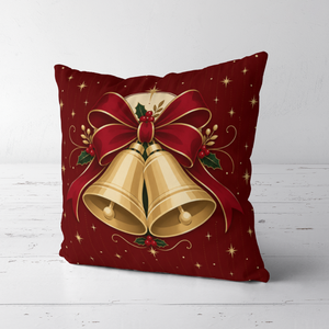 Funda de cojín de terciopelo personalizada con campana dorada, decoración navideña, 18x18 pulgadas, funda de almohada para dormitorio o sofá - Product Image 5