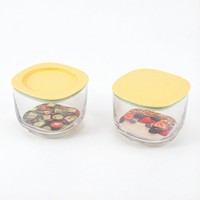 Boîte de conservation alimentaire carrée en plastique de qualité alimentaire, empilable et hermétique, pour réfrigérateur et micro-ondes