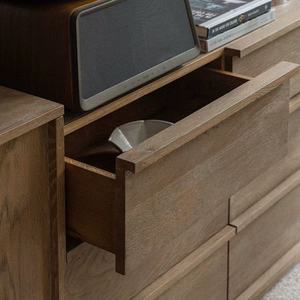 Escritorio de Maquillaje Moderno de Madera Marrón con 6 Cajones, Mueble para Sala de Estar, Apartamento u Hotel, Ahorra Espacio - Product Image 4