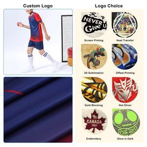 Maillot de football pour hommes en polyester 2026 avec logo personnalisé, qualité thaïlandaise, respirant, kits de maillot de football, sublimation, bleu foncé, vêtements de football - Product Image 4