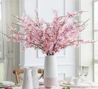 Vente directe d'usine, fleurs artificielles en soie de haute qualité pour la décoration de la maison et des mariages, fleurs de cerisier roses, branche de fleurs