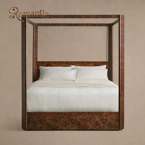 <span class=keywords><strong>Lit</strong></span> à <span class=keywords><strong>baldaquin</strong></span> en bois brûlé de style américain <span class=keywords><strong>moderne</strong></span>, meubles Arhaus, <span class=keywords><strong>lit</strong></span> king-size élégant en bois massif antique luxueux - Product Image 6