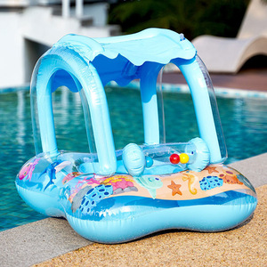 Bouée gonflable géante pour enfants avec volant, motif voiture, pour jeux aquatiques - Product Image 1