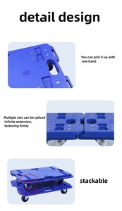 <span class=keywords><strong>Silent</strong></span> Rolling Wheel Folding Crate <span class=keywords><strong>Trolley</strong></span> Kunststoff Handwagen mit Dolly für bequemes Bewegen - Product Image 6