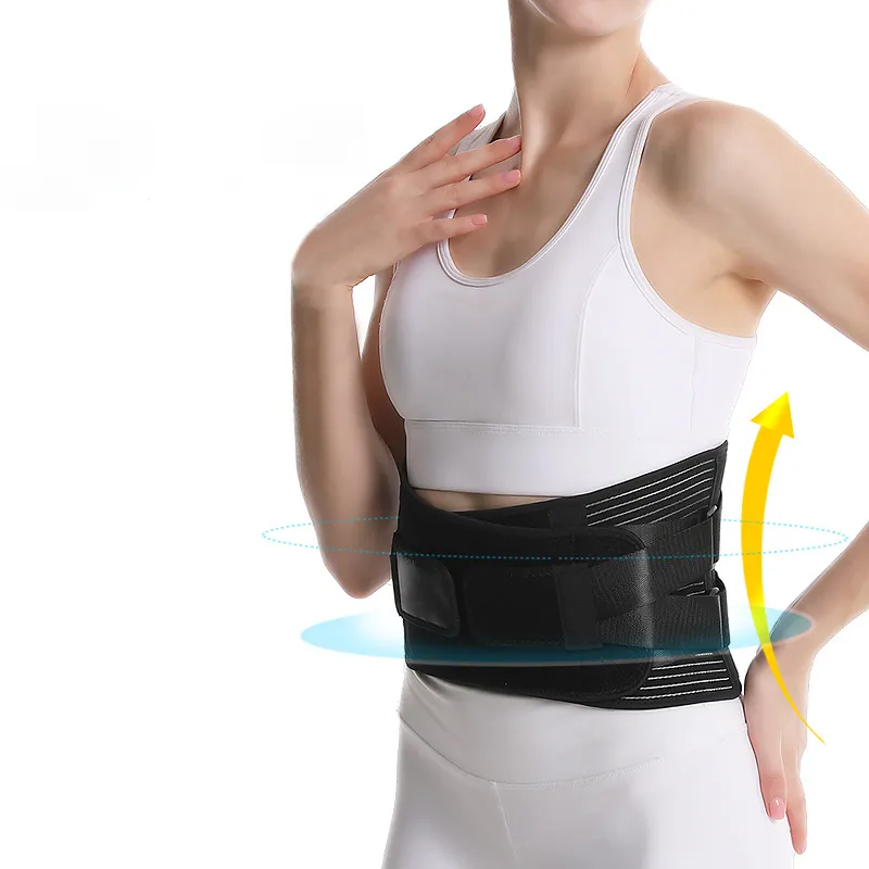 Compresión ajustable transpirable médico alivio del dolor deporte comprimido fisioterapia cintura soporte Brace espalda almohadilla Lumbar Brace