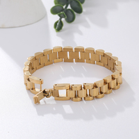 Bracelet jonc élégant en acier inoxydable plaqué or, motif papillon, cœur et trèfle, pour femme, idéal pour les soirées et occasions spéciales