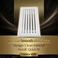 Grille de Diffusion d'Air Carrée en Aluminium Moderne Industrielle Réglable pour Sous-sol, Entrepôt et Salon