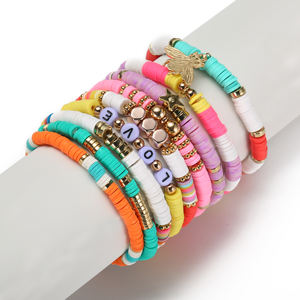 Pulsera de Moda Boho 2020 para Mujeres y Niños, Cuentas Heishi de <span class=keywords><strong>Arcilla</strong></span> Polimérica, Forma de Bola, Estilo Moderno para Aniversarios - Product Image 3