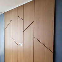 Panneaux muraux flexibles en PVC à grain de bois moderne en fibre de bambou pour la décoration de salles de réunion d'hôtel