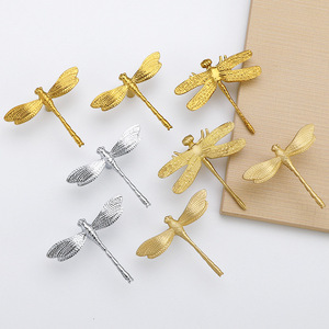 프랑스 스타일 잠자리 모양 가구 손잡이 금은 황동 서랍 손잡이 캐비닛 옷장용 - Product Image 3