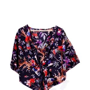 Kaftan en pur coton très demandé pour femme, style ample à manches longues et col en V, imprimé floral indien, idéal pour l'été et les tenues décontractées - Product Image 1